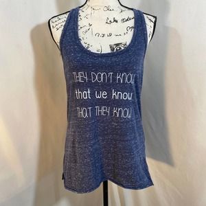 District Made Scooped Neck Sleeveless Blue Racer-back Tank Top Sz M